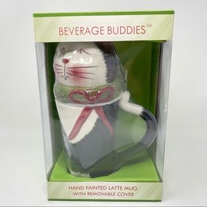 NEW Oneida Beverage Buddies Christmas Cat Latte Mug